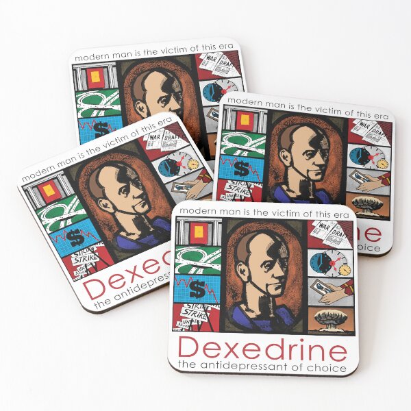 Item preview, Vintage Dexedrine Pharmaceutical Advertisement – Retro Social Anxiety Collage Art designed and sold by PharmaOriginals.