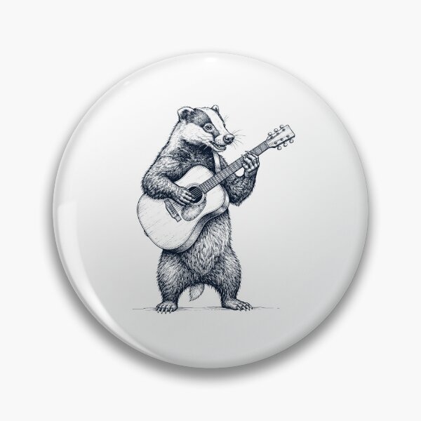 Item preview, Badger Playing Acoustic Guitar Player Animal Music Lover designed and sold by dian-rody-crest.