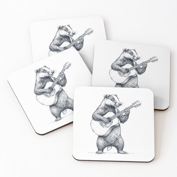 Item preview, Badger Playing Acoustic Guitar Player Animal Music Lover designed and sold by dian-rody-crest.