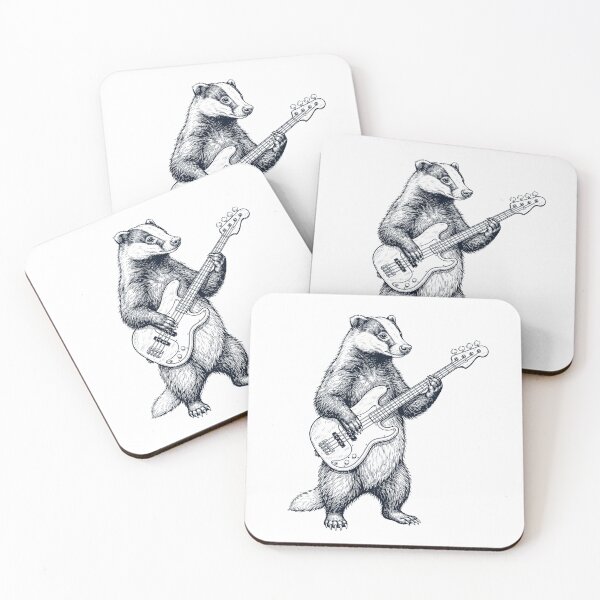 Item preview, Badger Playing Bass Guitar Player Animal Music Lover designed and sold by dian-rody-crest.