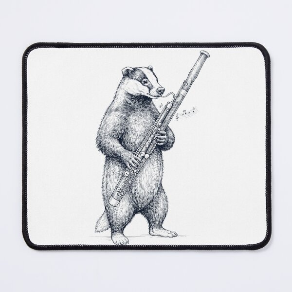 Item preview, Badger Playing Bassoon Player Animal Music Lover designed and sold by dian-rody-crest.