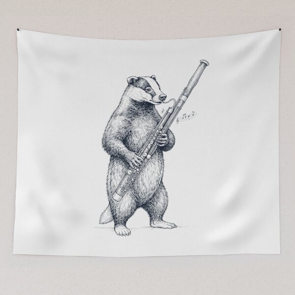 Item preview, Badger Playing Bassoon Player Animal Music Lover designed and sold by dian-rody-crest.