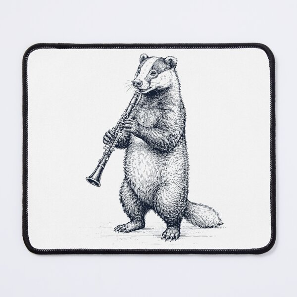 Item preview, Badger Playing Clarinet Player Animal Music Lover designed and sold by dian-rody-crest.