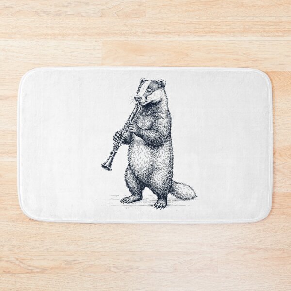 Item preview, Badger Playing Clarinet Player Animal Music Lover designed and sold by dian-rody-crest.