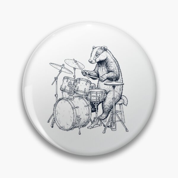 Item preview, Badger Playing Drum Player Animal Music Lover designed and sold by dian-rody-crest.
