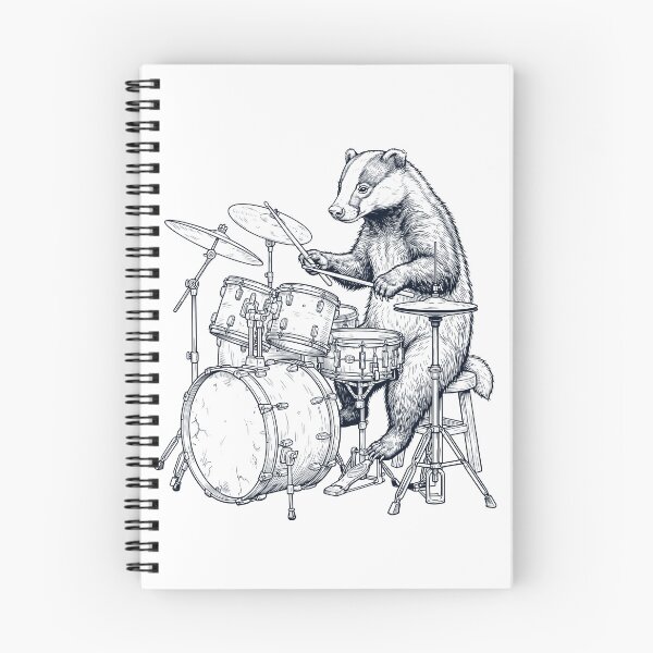 Item preview, Badger Playing Drum Player Animal Music Lover designed and sold by dian-rody-crest.