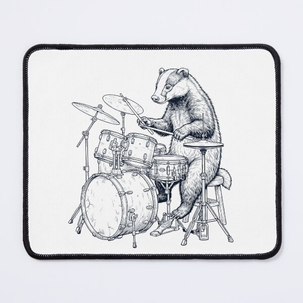 Item preview, Badger Playing Drum Player Animal Music Lover designed and sold by dian-rody-crest.
