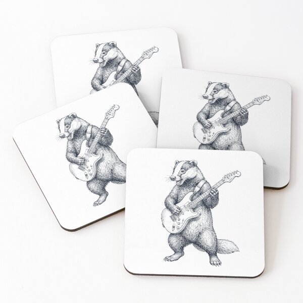 Item preview, Badger Playing Electric Guitar Player Animal Music Lover designed and sold by dian-rody-crest.