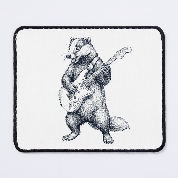 Item preview, Badger Playing Electric Guitar Player Animal Music Lover designed and sold by dian-rody-crest.