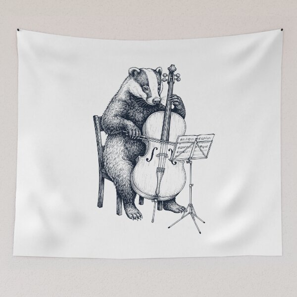 Item preview, Badger Playing Fiddle Player Animal Music Lover designed and sold by dian-rody-crest.