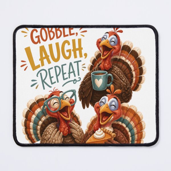 Item preview, Gobble Laugh Repeat Funny Thanksgiving Holiday designed and sold by LiviuGligoros.