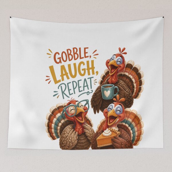 Item preview, Gobble Laugh Repeat Funny Thanksgiving Holiday designed and sold by LiviuGligoros.