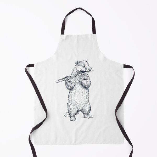 Item preview, Badger Playing Flute Player Animal Music Lover designed and sold by dian-rody-crest.