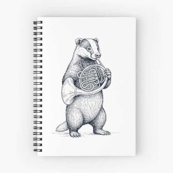 Item preview, Badger Playing French Horn Player Animal Music Lover designed and sold by dian-rody-crest.