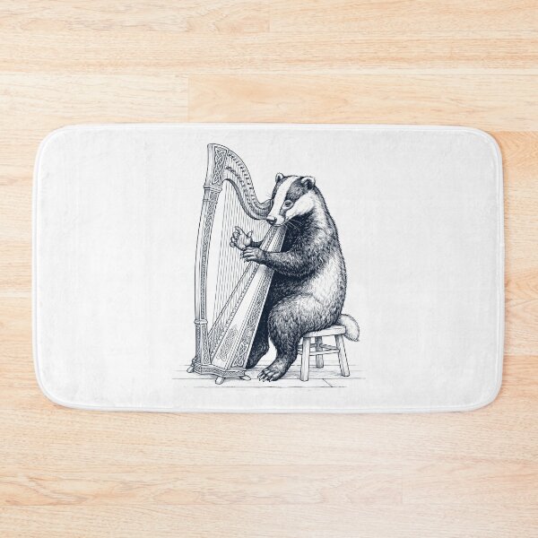 Item preview, Badger Playing Harp Player Animal Music Lover designed and sold by dian-rody-crest.