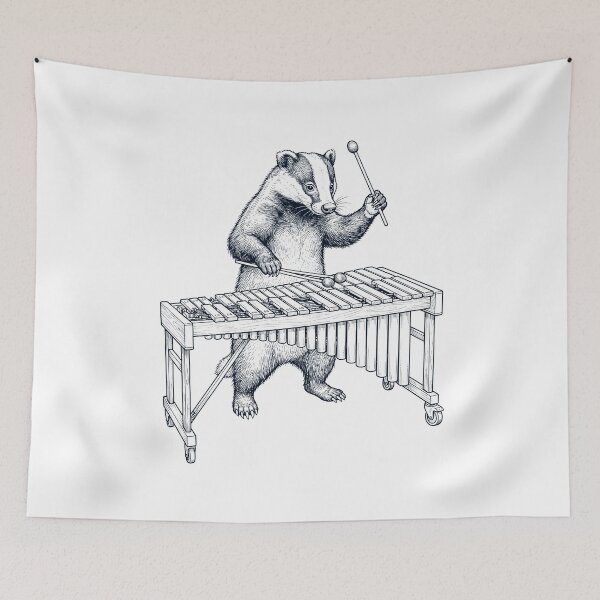 Item preview, Badger Playing Marimba Player Animal Music Lover designed and sold by dian-rody-crest.