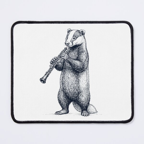 Item preview, Badger Playing Oboe Player Animal Music Lover designed and sold by dian-rody-crest.