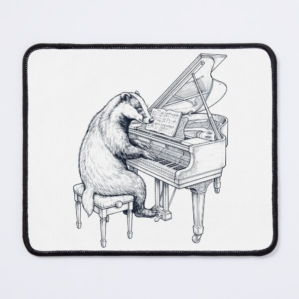 Item preview, Badger Playing Piano Player Animal Music Lover designed and sold by dian-rody-crest.