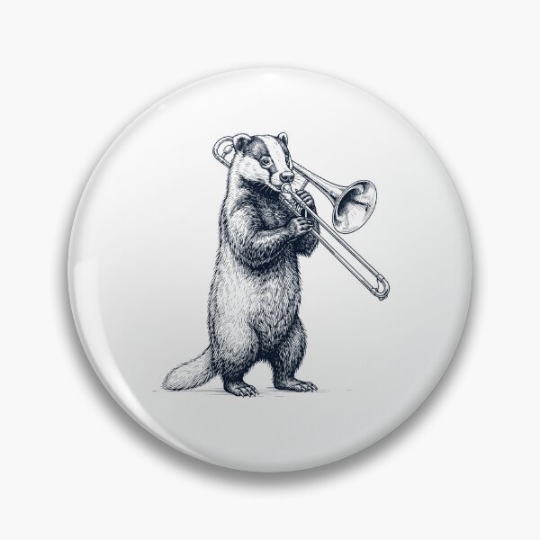 Item preview, Badger Playing Trombone Player Animal Music Lover designed and sold by dian-rody-crest.