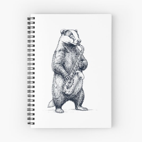 Item preview, Badger Playing Saxophone Player Animal Music Lover designed and sold by dian-rody-crest.