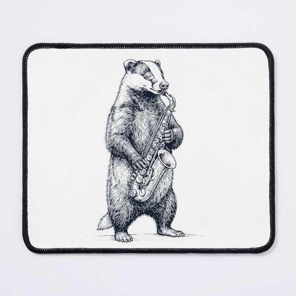 Item preview, Badger Playing Saxophone Player Animal Music Lover designed and sold by dian-rody-crest.