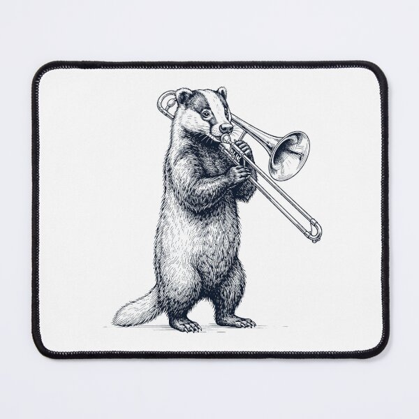 Item preview, Badger Playing Trombone Player Animal Music Lover designed and sold by dian-rody-crest.