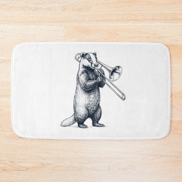 Item preview, Badger Playing Trombone Player Animal Music Lover designed and sold by dian-rody-crest.