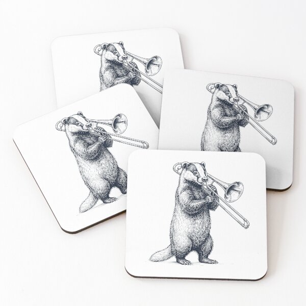Item preview, Badger Playing Trombone Player Animal Music Lover designed and sold by dian-rody-crest.