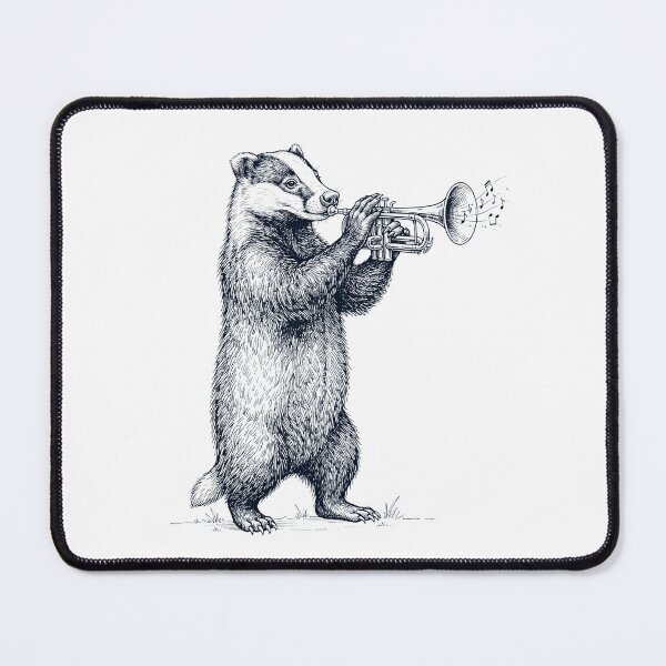 Item preview, Badger Playing Trumpet Player Animal Music Lover designed and sold by dian-rody-crest.