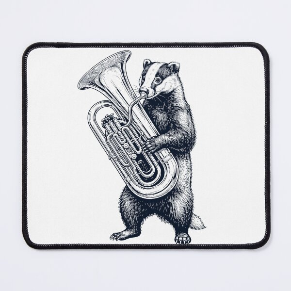 Item preview, Badger Playing Tuba Player Animal Music Lover designed and sold by dian-rody-crest.