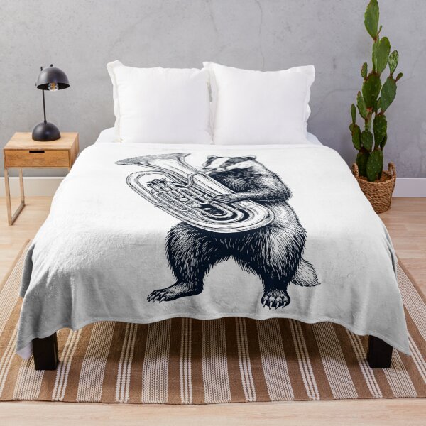 Item preview, Badger Playing Tuba Player Animal Music Lover designed and sold by dian-rody-crest.