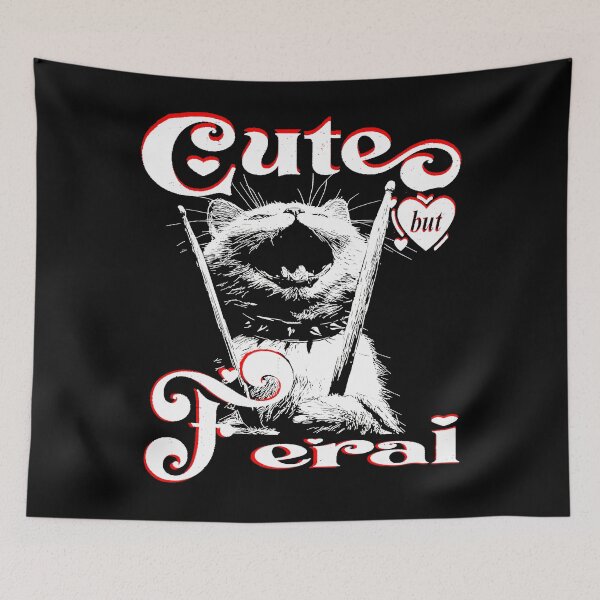 Item preview, Britishs Shorthair Cat Playing Drums Funny Drummer Punk Cute But Feral designed and sold by MathiasFuchs.