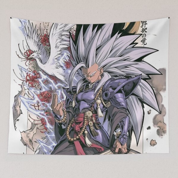 Item preview, White Haired Saiyan Warrior Purple Armor Phoenix Japanese Fantasy Art designed and sold by Dyan4.