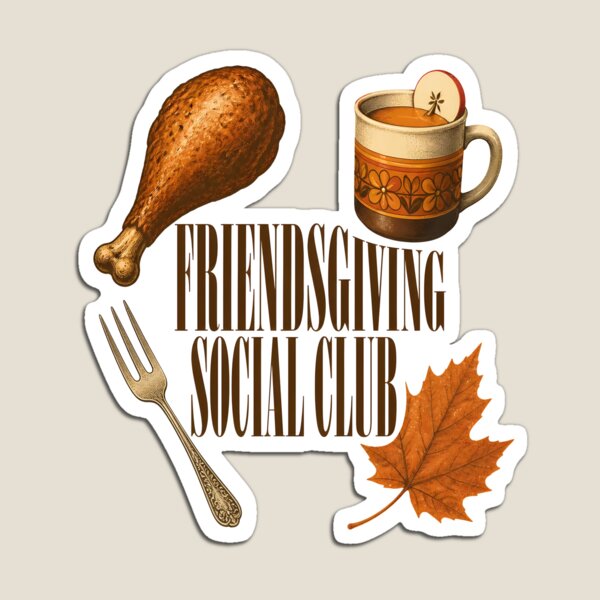 Item preview, Insignia retro otoñal del club social Friendsgiving designed and sold by LiviuGligoros.