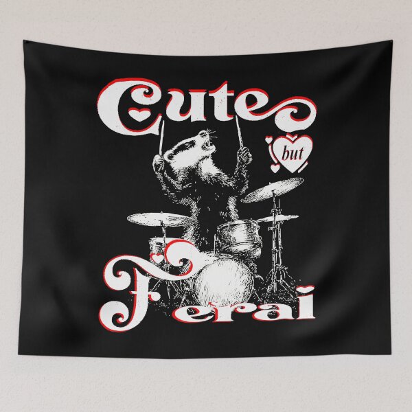 Item preview, Cute Badger Playing Drums Funny Music Animal Cute But Feral designed and sold by MathiasFuchs.