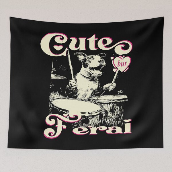 Item preview, Cute Pit Bull Playing Drums Funny Music Dog Cute but Feral For Kids Men Women designed and sold by MathiasFuchs.