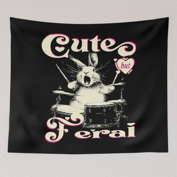 Item preview, Rabbit Playing Drums Funny Music Animal Cute But Feral For Kids Men designed and sold by MathiasFuchs.