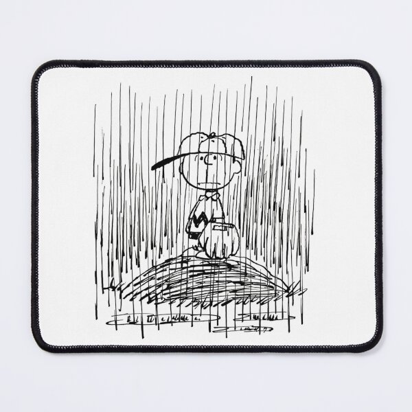 Item preview, Charlie Brown The Central Character From The Famous Comic Strip Peanuts Standing Sadly On The Pitcher'S Mound While It Pours Rain. designed and sold by almeineed.