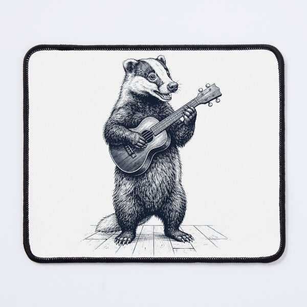 Item preview, Badger Playing Ukulele Player Animal Music Lover designed and sold by dian-rody-crest.