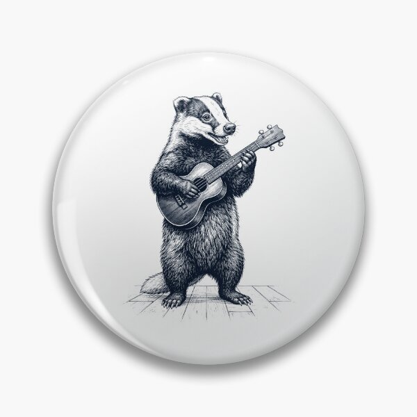 Item preview, Badger Playing Ukulele Player Animal Music Lover designed and sold by dian-rody-crest.