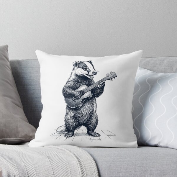 Item preview, Badger Playing Ukulele Player Animal Music Lover designed and sold by dian-rody-crest.