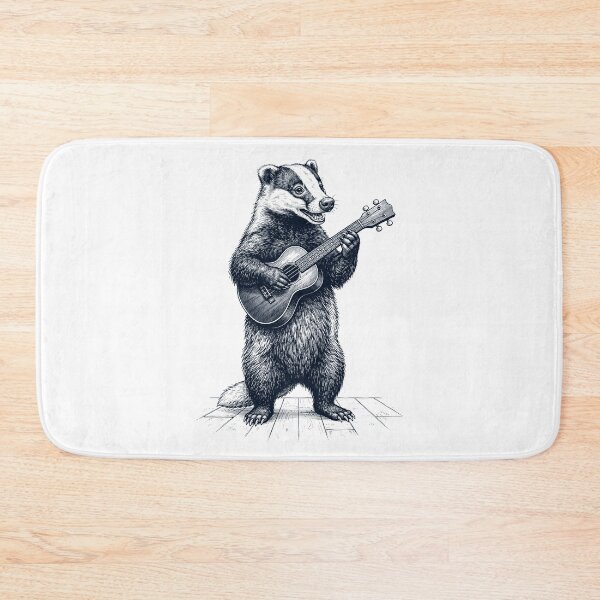 Item preview, Badger Playing Ukulele Player Animal Music Lover designed and sold by dian-rody-crest.
