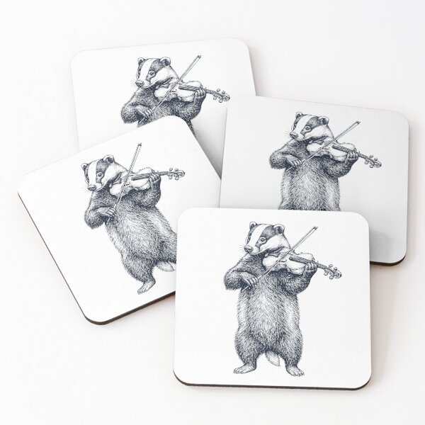 Item preview, Badger Playing Violin Player Animal Music Lover designed and sold by dian-rody-crest.