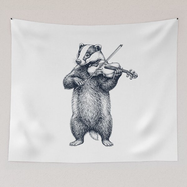 Item preview, Badger Playing Violin Player Animal Music Lover designed and sold by dian-rody-crest.
