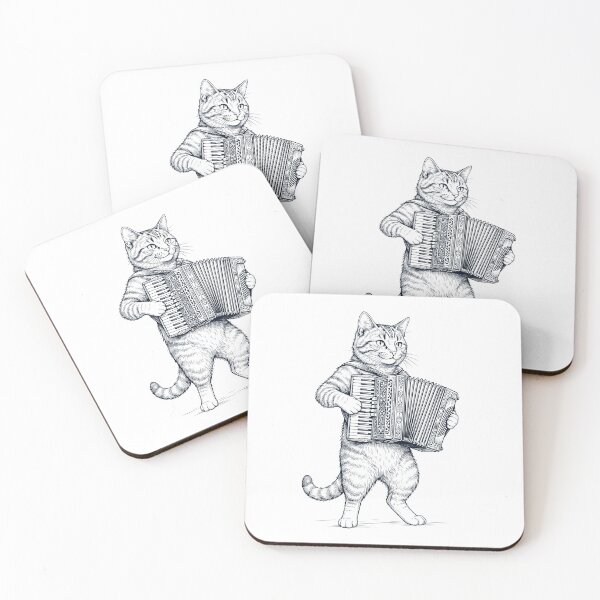 Item preview, Cat Playing Accordion Player Kitten Music Lover designed and sold by dian-rody-crest.