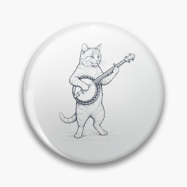 Aperçu de l'œuvre Chat jouant du banjo, chaton mélomane créée et vendue par dian-rody-crest.