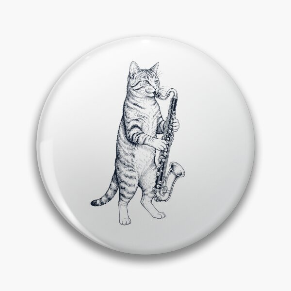 Item preview, Cat Playing Bass Clarinet Player Kitten Music Lover designed and sold by dian-rody-crest.