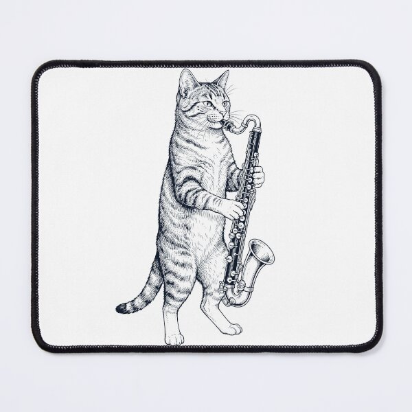 Item preview, Cat Playing Bass Clarinet Player Kitten Music Lover designed and sold by dian-rody-crest.