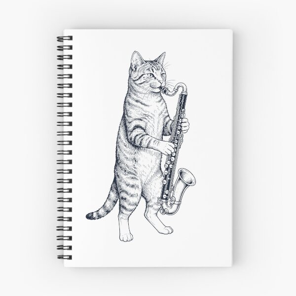 Item preview, Cat Playing Bass Clarinet Player Kitten Music Lover designed and sold by dian-rody-crest.