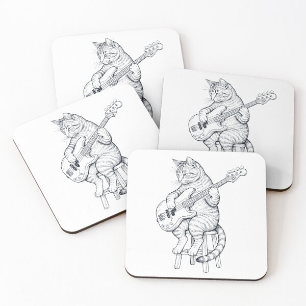 Item preview, Cat Playing Bass Guitar Player Kitten Music Lover designed and sold by dian-rody-crest.
